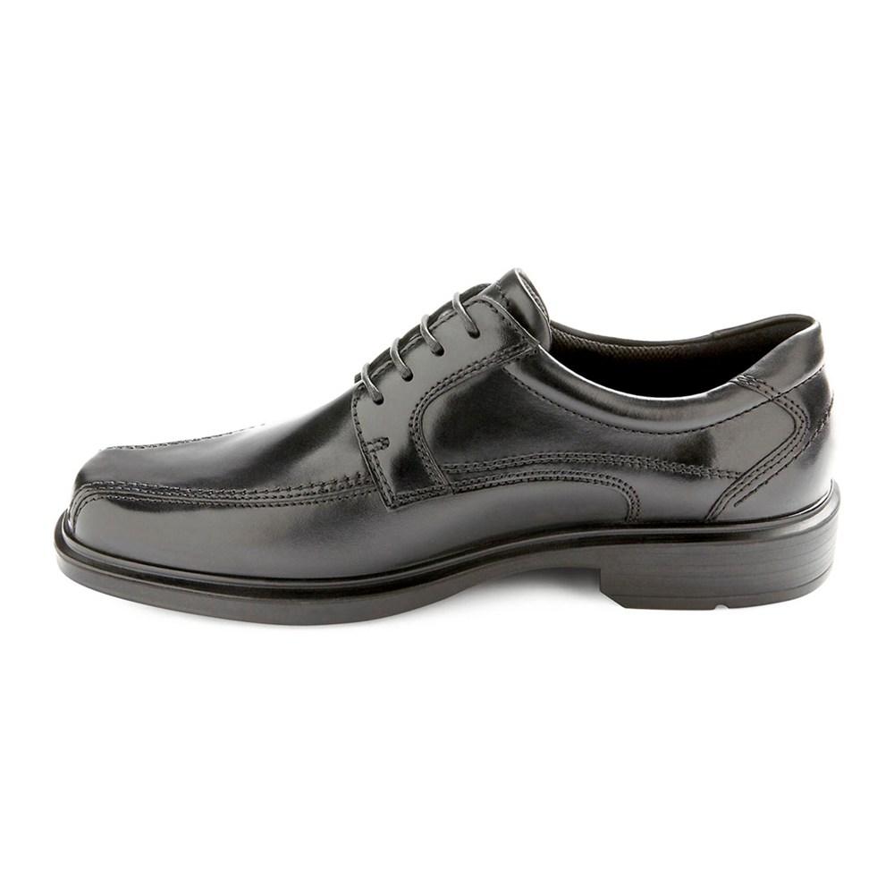 ECCO Mens Dress Shoes Black - Helsinki Bike Toe Lace - IYU-297305